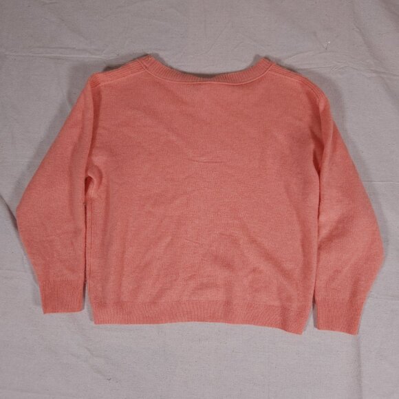 Pilcro 100% Cashmere Coral Salmon Sweater Womens XS Long Sleeve Soft Luxury - Picture 2 of 14